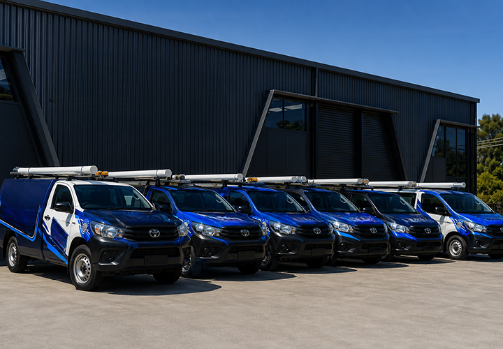 Fleet of Breakfast Point Blocked Drains plumbing vans