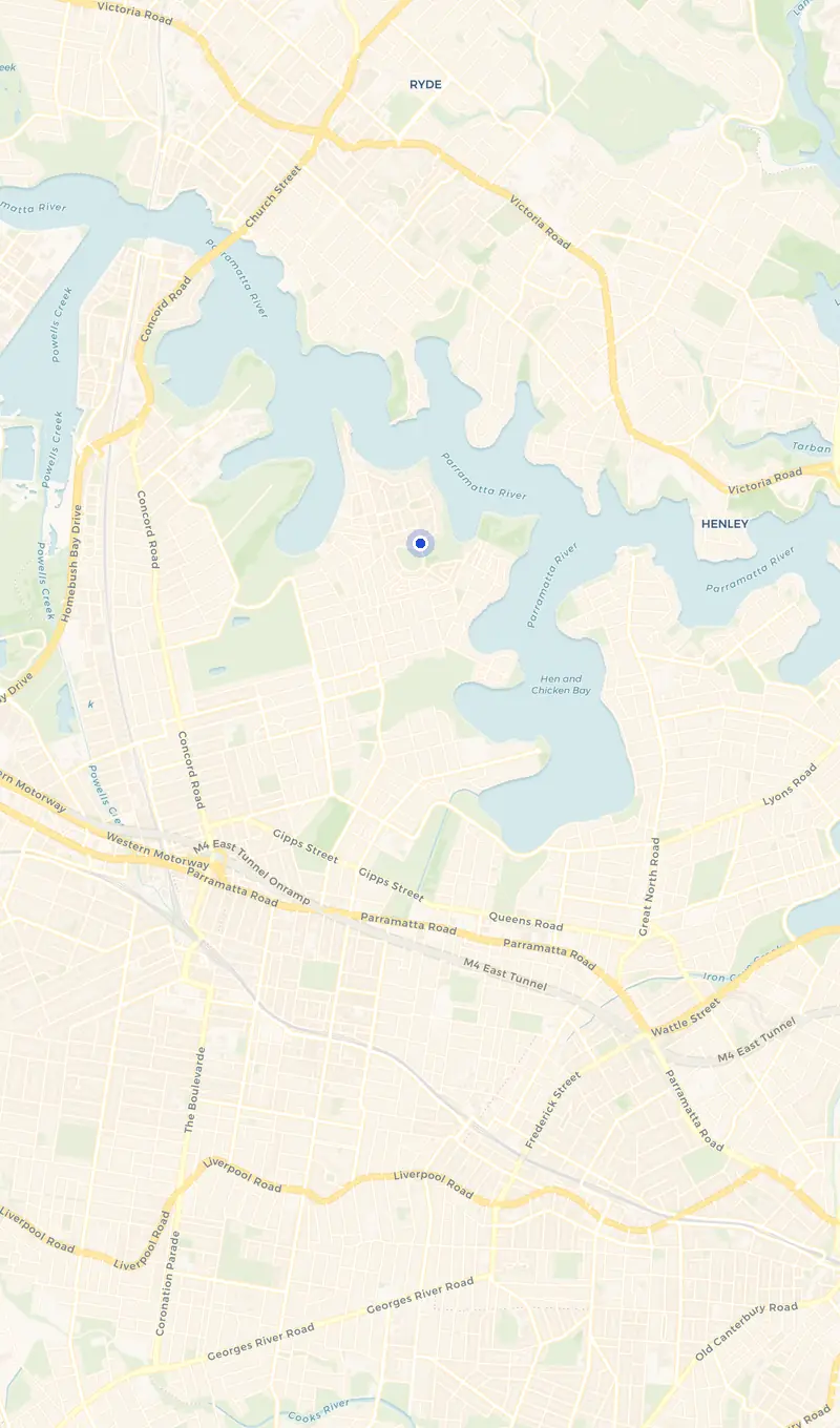 Map of the Breakfast Point service area and the surrounding suburbs we cover.